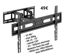 Tv Wall Mount Bracket Tilt Swivel 57-80"