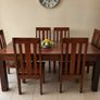 Full set solid heavy wood- dinning table/chairs, book cabinet, coff table, mirror, side tables Image 2