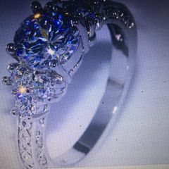 10kt White Gold Filled 3 Stone Ring