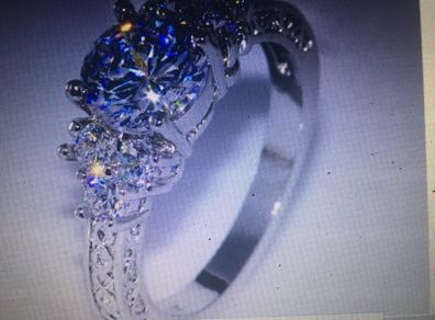 10kt White Gold Filled 3 Stone Ring