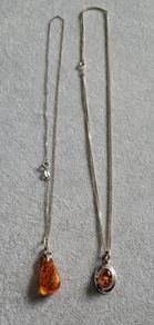 sterling silver amber necklace
