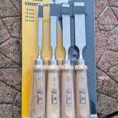 Brand New Workzone 4-Piece Chisel Set Ash Wood Handles, Fine Ground Blades