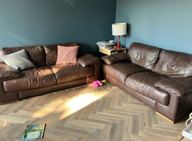 Two Leather Sofas