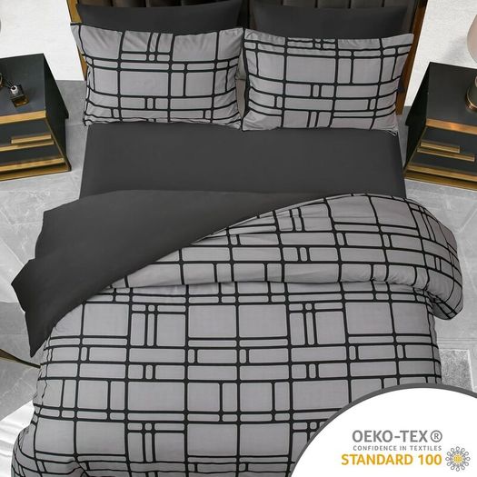 Pamposh Double Duvet Cover Set Brushed Microfiber Reversible with 2 Pillowcases - Brand New