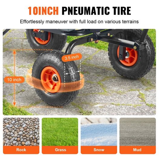 Garden Dump Cart 600 lb with 10in Tyres