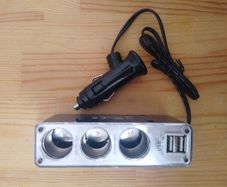 Car Cigarette Lighter Splitter 3Way and USB