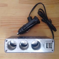 Car Cigarette Lighter Splitter 3Way and USB