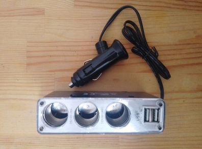 Car Cigarette Lighter Splitter 3Way and USB