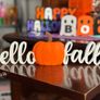 Hello Fall Sign with Pumpkin Halloween Image 3