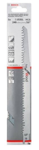 Bosch S1531L Top for Wood Sabre Saw Blade 5pk 240mm