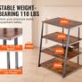 4-Tier AV Media Stand with Power Strips, Corner TV Stand with LED Lights, Height Adjustable Image 3