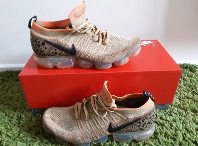 Nike Air VaporMax 2 Cheetah Flyknit Safari Pack Leopard UK-9/EUR-44 AV7973-700 Club Gold/Black-Golden Beige-2018