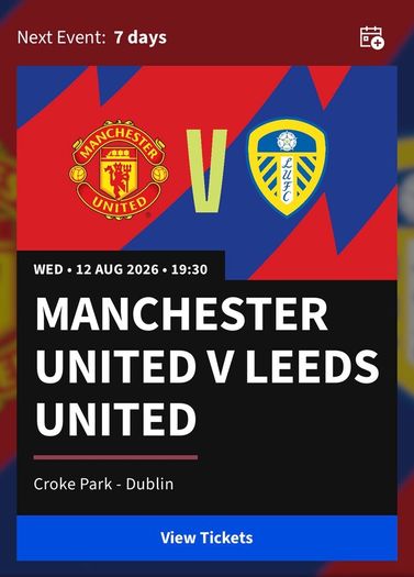 Manchester United vs Leeds Ticket