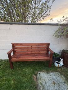 Custom handmade timber garden bench