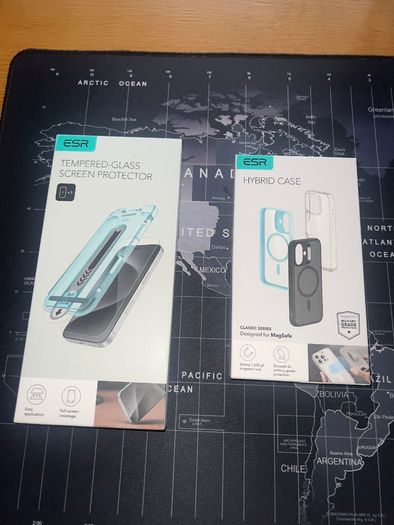 Brand New ESR iPhone 16 Pro Max Set: Tempered Glass (3-Pack) & MagSafe Hybrid Case