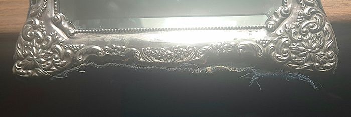 Ari D Norman Large Sterling Silver Table mirror, Georgian style. 983 grams.