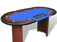 main image for ad 10-Player Poker Table with Dealer Area and Chip Tray Blue