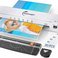 A3 Laminator with 30 Laminating Pouches - Fast 60s Warm Up & 355mm/min Lamination, All-in-1 Laminator Machine with Never Jam Technolagy, Support A3/A4/A5/A6, Perfect for Office Home School