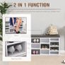 Multi-Storage Shoe Rack w/ 14 Compartments Cushion Moving Shelves Solid Frame Foot Pads Home Office Tidy Organisation Boots Trainers White Image 4