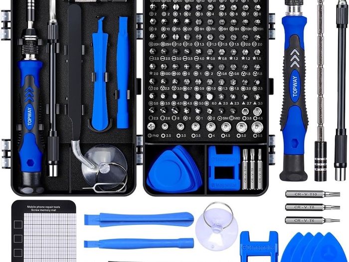 NEW SALE | Precision Screwdriver Set, DIY Repair Tool Kit with 101 Screw Driver Bits, TOPWAY 122 in 1 Mini Hand Work Electronic Repair Kit with Magnetic Mat