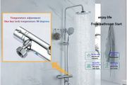 hermostatic Shower Faucet Chrome Bathroom Shower Mixer Set Waterfall Rain Shower System Bathtub Faucet Taps