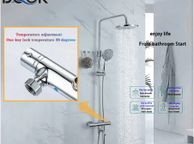 main image for ad hermostatic Shower Faucet Chrome Bathroom Shower Mixer Set Waterfall Rain Shower System Bathtub Faucet Taps