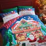Catherine Lansfield Christmas Santas Workshop Duvet Set King Size Reversible Image 2