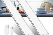 Under Cabinet Kitchen Lights Cupboard - LED Motion Sensor Light Indoor - 1100mAh Rechargeable Battery Operated - Wardrobe Strip Lighting Magnetic Stick Wireless USB Powered Shelf Stairs Counter Closet