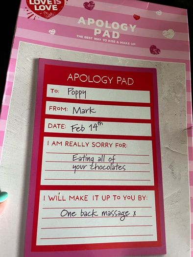 Apology pad