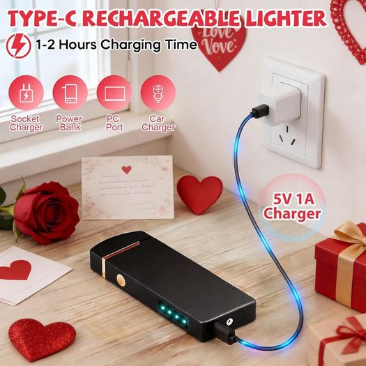 Valentines Day Gifts for Him Men Electric Lighter, USB Rechargeable Arc Lighter Windproof Flameless Plasma Lighter with Battery Display, Birthday Gifts for Men, Women, Him, Her