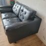 2 Leather couches-  2 seaters, black Image 4