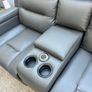 Titan Dark Grey Leather Wireless Charging Recliner Sofa Image 5
