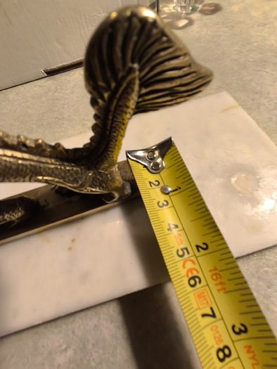 Vintage Brass Dragon on plinth of marble