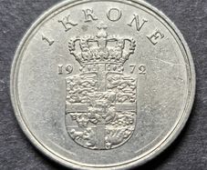 Denmark 1 Krone 1972 Coin