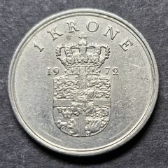 Denmark 1 Krone 1972 Coin