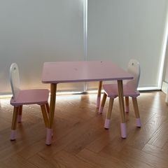 Children's wooden table & chairs