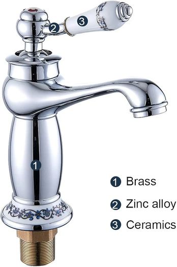 Luxury Victorian Basin Mixer Taps Chrome Mono Bathroom Cloakroom Sink Tap Hot and Cold Classic Faucet (Chrome)