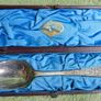 Antique Sterling Silver Christening Spoon by James Crichton & Sons of Glasgow, presented in its Original Velvet-lined Box. with original handwritten note from Glasgow dated October 4, 1886. Image 6