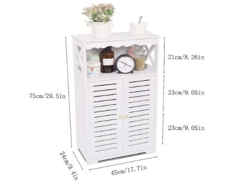 Bathroom Cabinet,Waterproof  Bathroom Floor Cabinet,Storage Cupboard Unit,White Bathroom Storage Organizer,Free Standing Cabinet,Compact Cabinet Store Bathroom Accessories