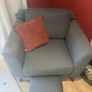 Grey Sofa & Armchair Set with Ottoman Footstools Image 3