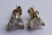 Vintage 925 Sterling Silver Heart shaped stud earrings
