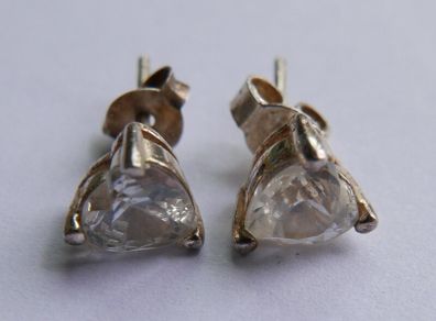 Vintage 925 Sterling Silver Heart shaped stud earrings