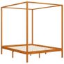 Canopy Bed Frame Honey Brown Solid Pine Wood 160x200 cm Image 2