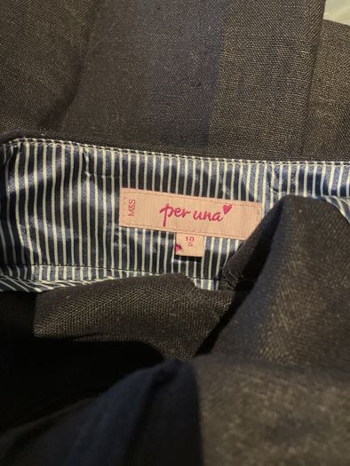 navy linen trousers