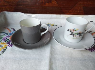 Two Quality Espresso Coffee Cups & Saucers