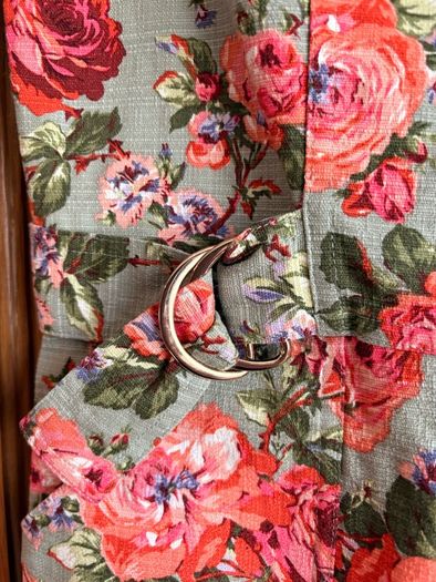 Oasis sage and coral dress