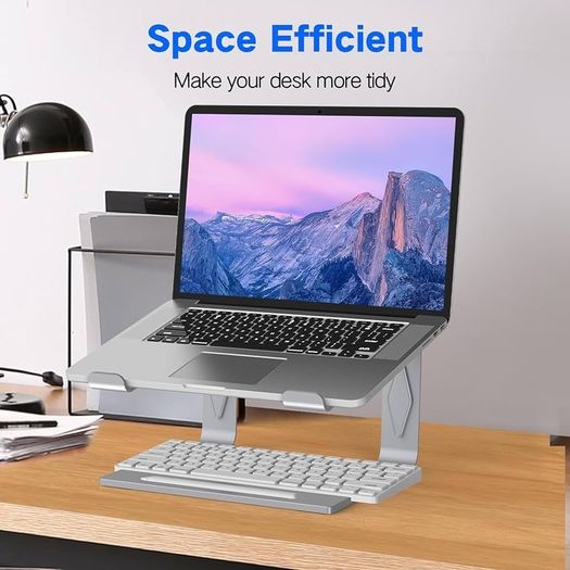 Laptop Stand for Desk, Metal Laptop Riser Holder, Removable Notebook Stand Ventilated Cooling Computer Stand Compatible with 10-15.6 Laptops