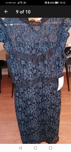 beautiful new zara black and green lace dress