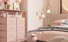 Dresser for Bedroom with 8 Fabric Drawers, Tall Storage Organizer Unit with 2 Layers Shelf, TV Stand with Sturdy Metal Frame (Pink)