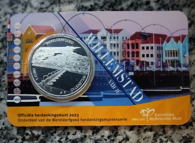 Netherlands 5 Euro Base Metals (Silver Plated) Uncirculated Coin 2023 - Willemstad - Dutch Coincard Catalogue